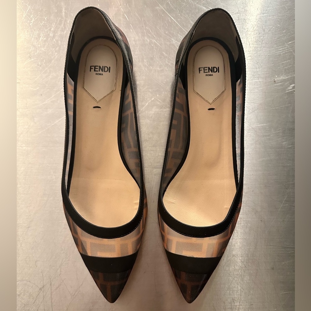 Fendi Colibrì FF motif mesh ballerina flats